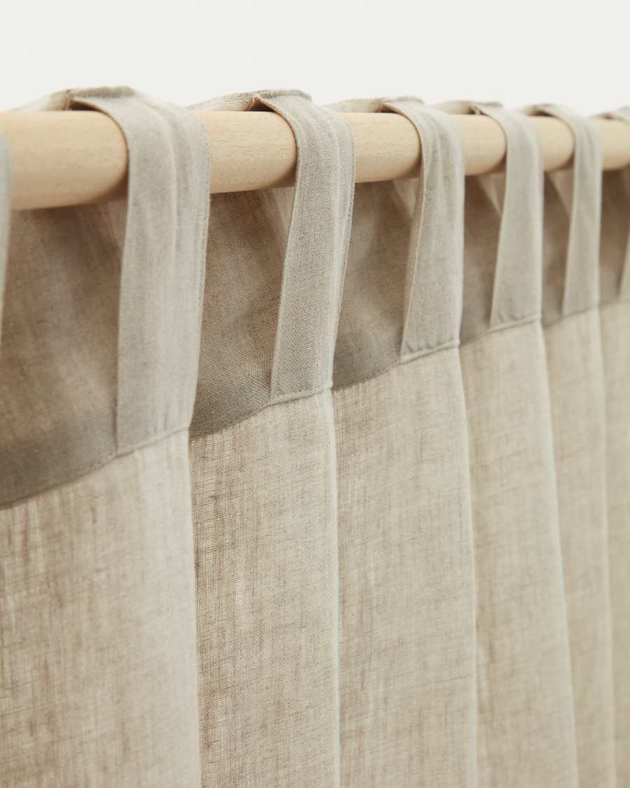 Malavella curtain, 100% lino in beige, 140 x 270 cm