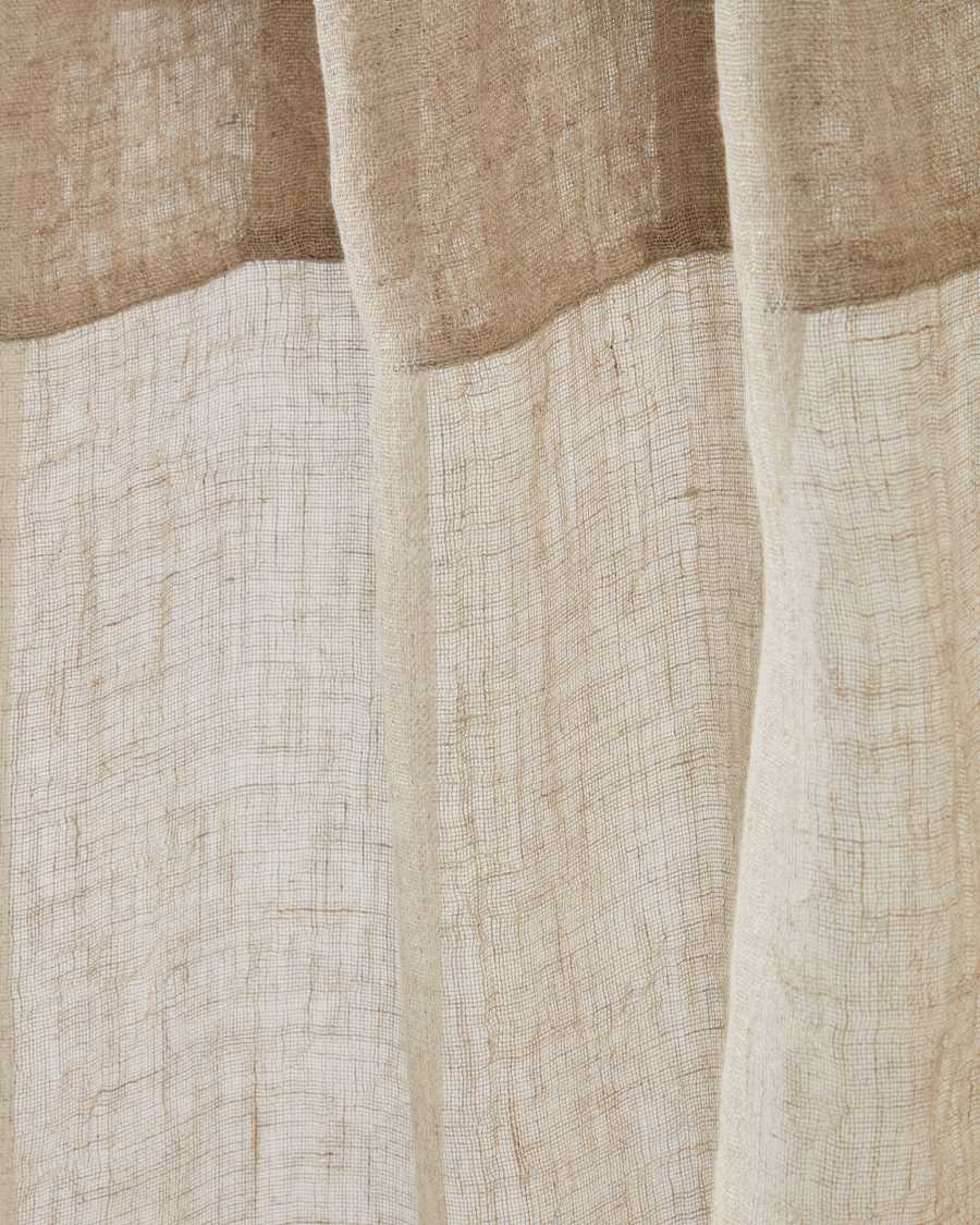 Melba 100% natural linen curtain in grey 140 x 270 cm