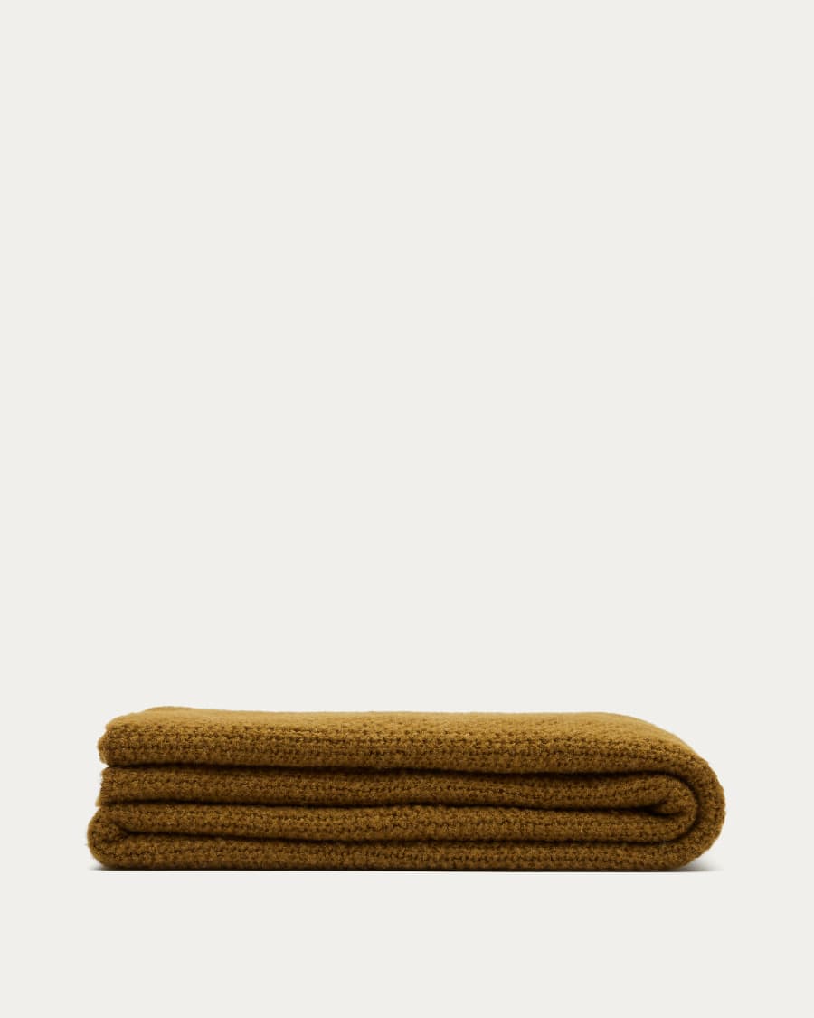 Melany blanket with mustard knit 130 x 170 cm