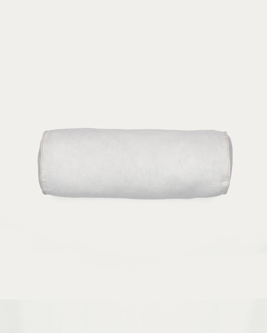 Forallac 100% linen roll cushion cover in white