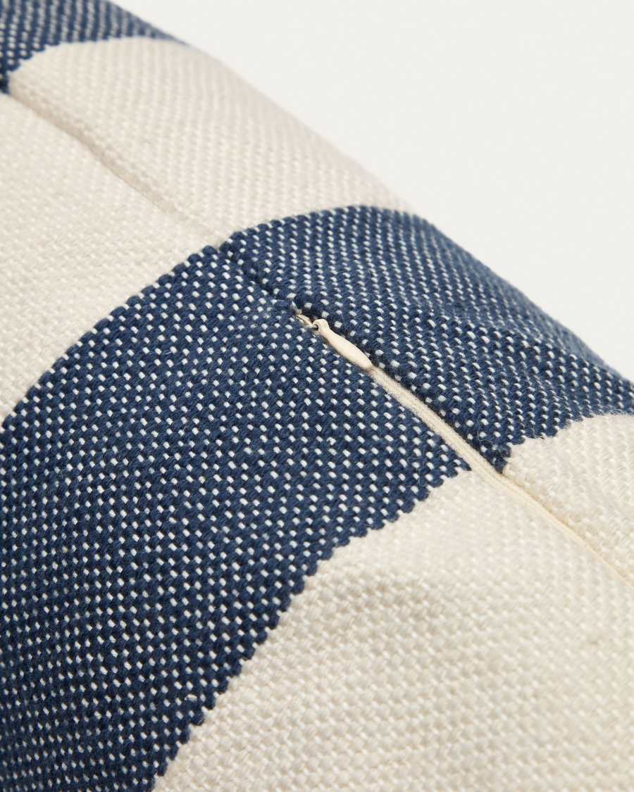 Housse de coussin boudin Nans 100 % PET à rayures blanches et bleues