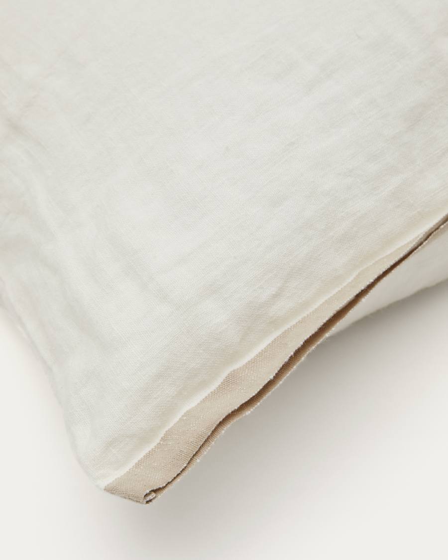 Suerta white and beige cushion cover, 100% linen, 50 x 50 cm