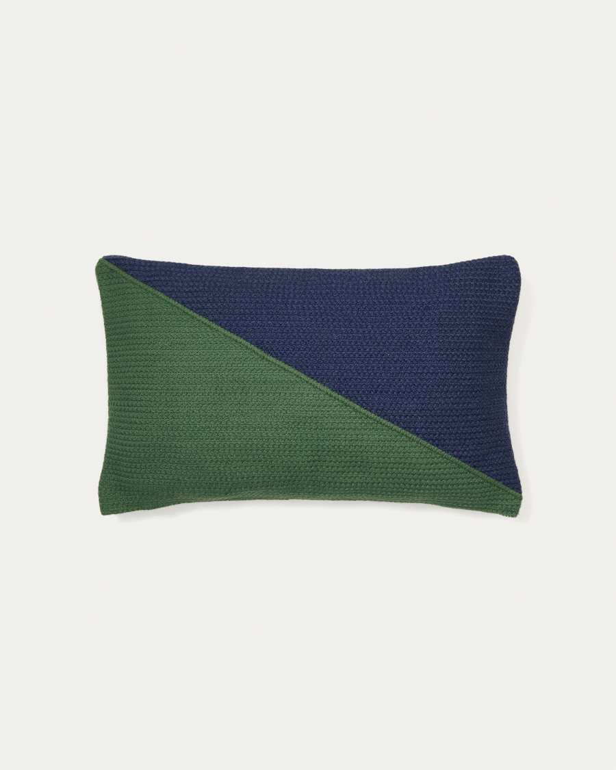 Saigua Kissenbezug 100 % PET diagonal gestreift grün blau 30 x 50 cm
