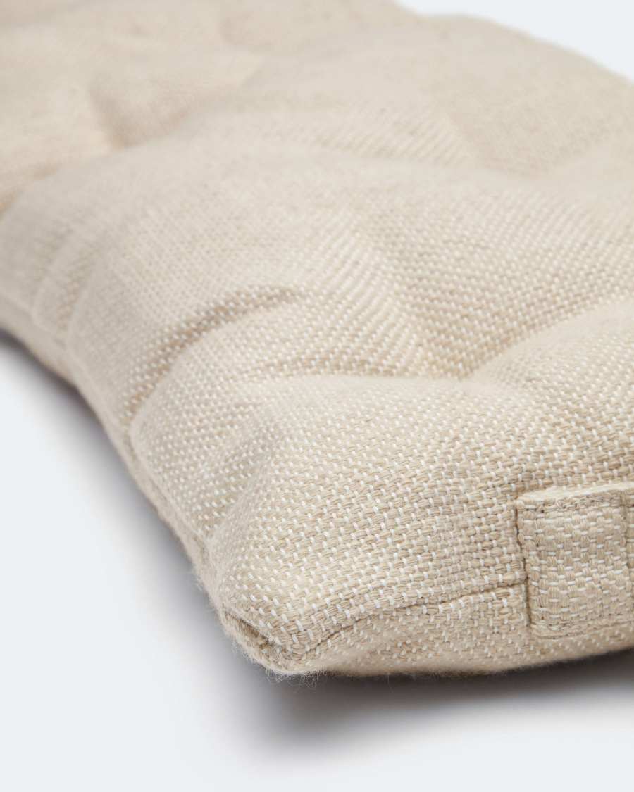 Menuda bench cushion, 100% beige PET, 38 x 100 cm