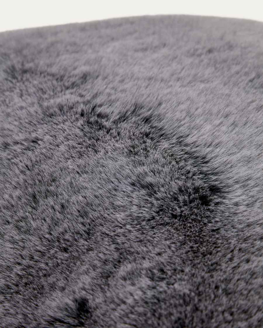 Stork cushion with dark grey fur 40 x 60 cm