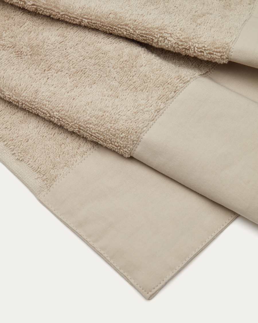 Petite serviette de bain Tkeshi 100 % coton beige 50 x 90 cm