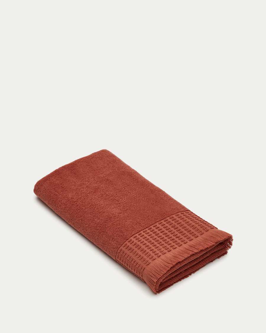 Veta 100% cotton bath towel in terracotta, 70 x 140 cm