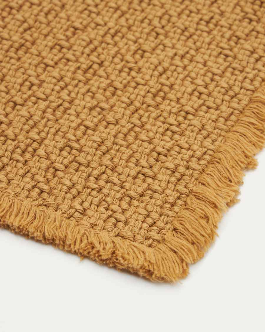 Minet 100% cotton bath mat in mustard, 50 x 70 cm