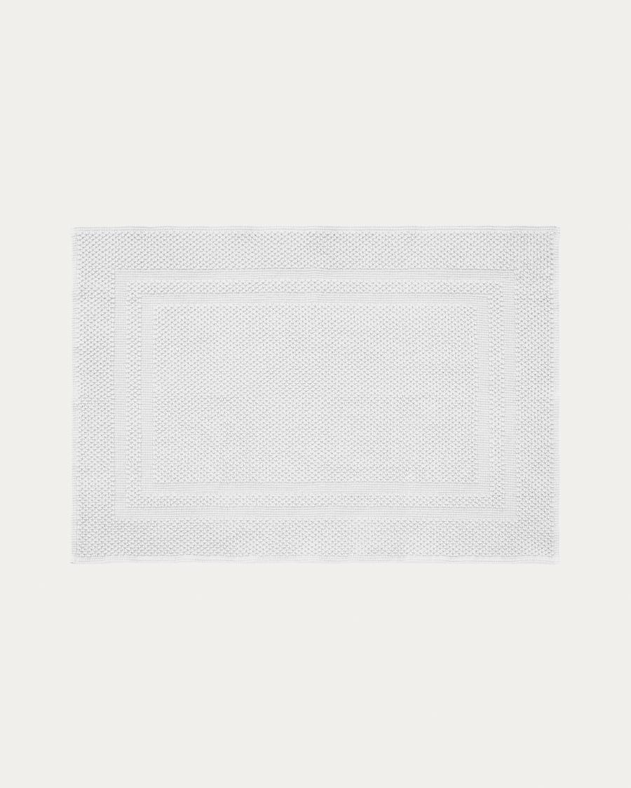 Yanay 100% cotton bath mat in white, 50 x 70 cm