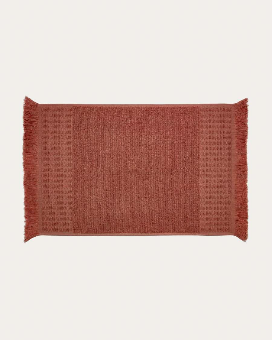 Veta 100% cotton bath mat in terracotta, 40 x 60 cm