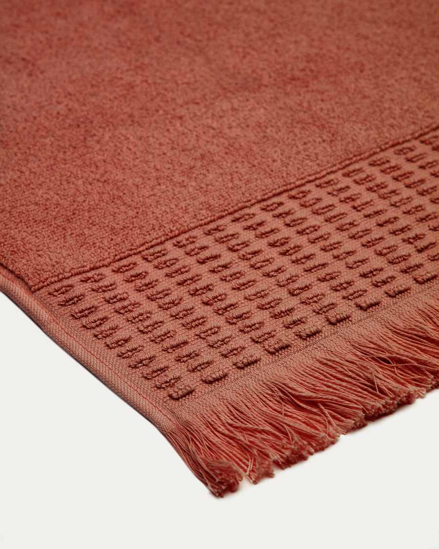 Veta 100% cotton bath mat in terracotta, 40 x 60 cm