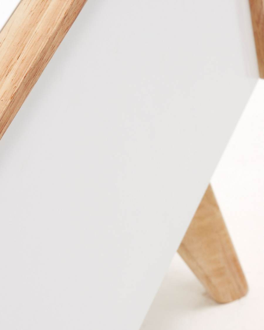 Melan solid rubber wood TV stand with white lacquer, 150 x 45 cm