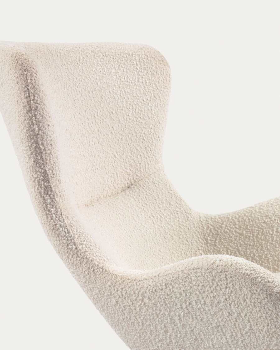 Vania rocking chair in white bouclé