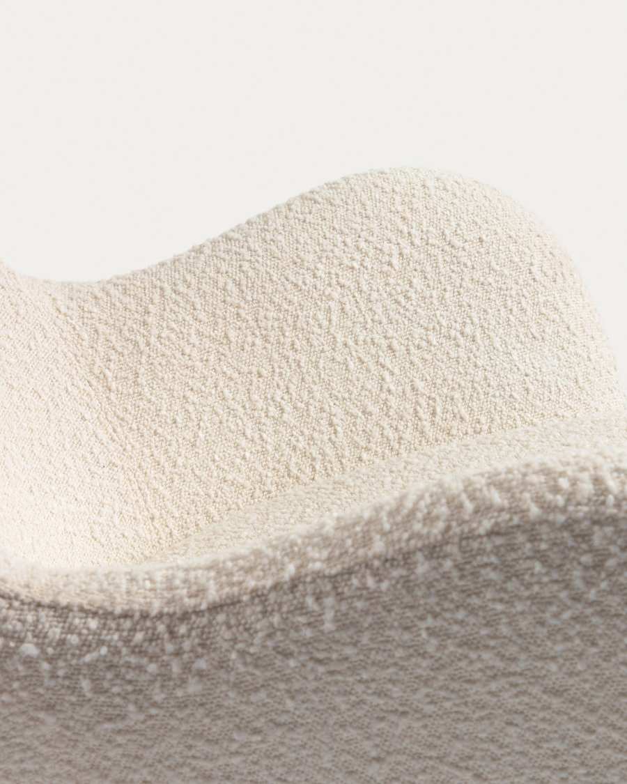 Vania rocking chair in white bouclé