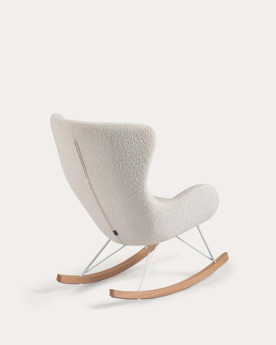 Vania rocking chair in white bouclé