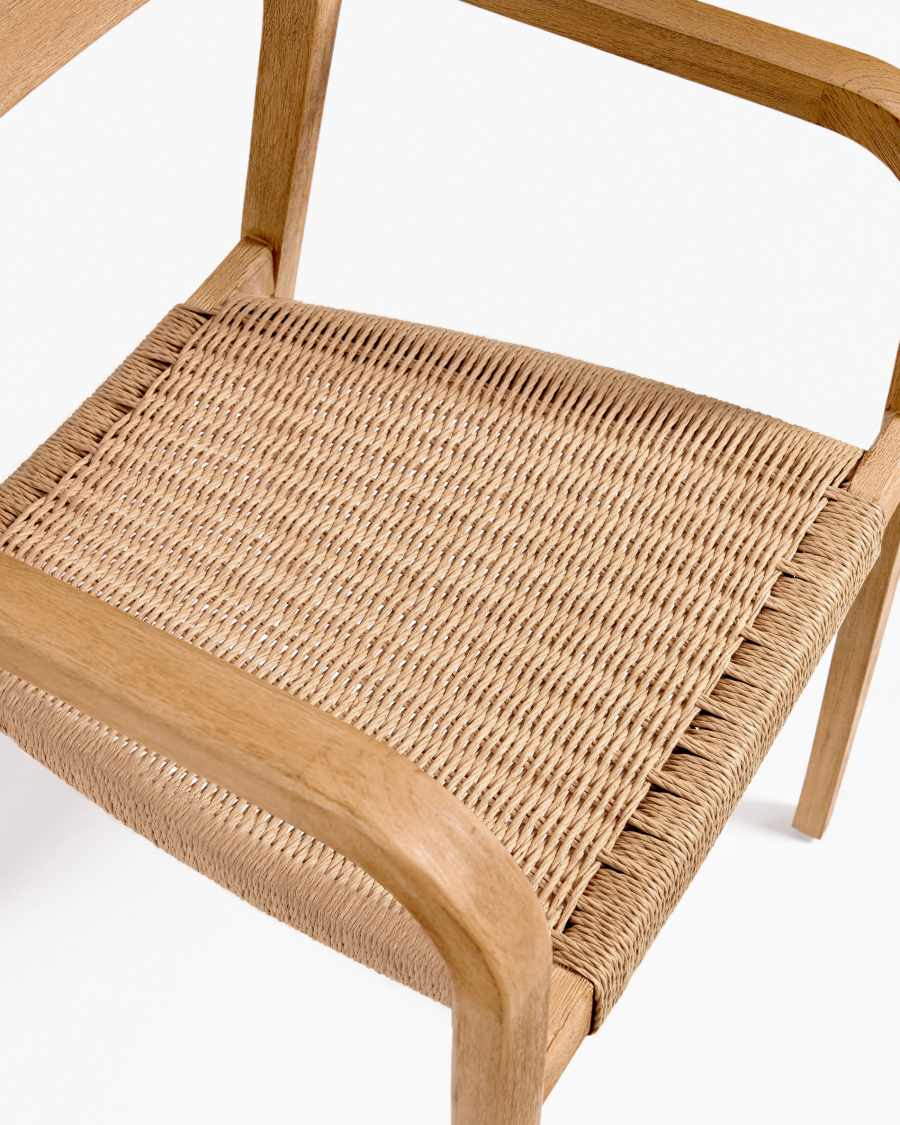 Better stoel in massief acaciahout en natuurlijk papieren koord