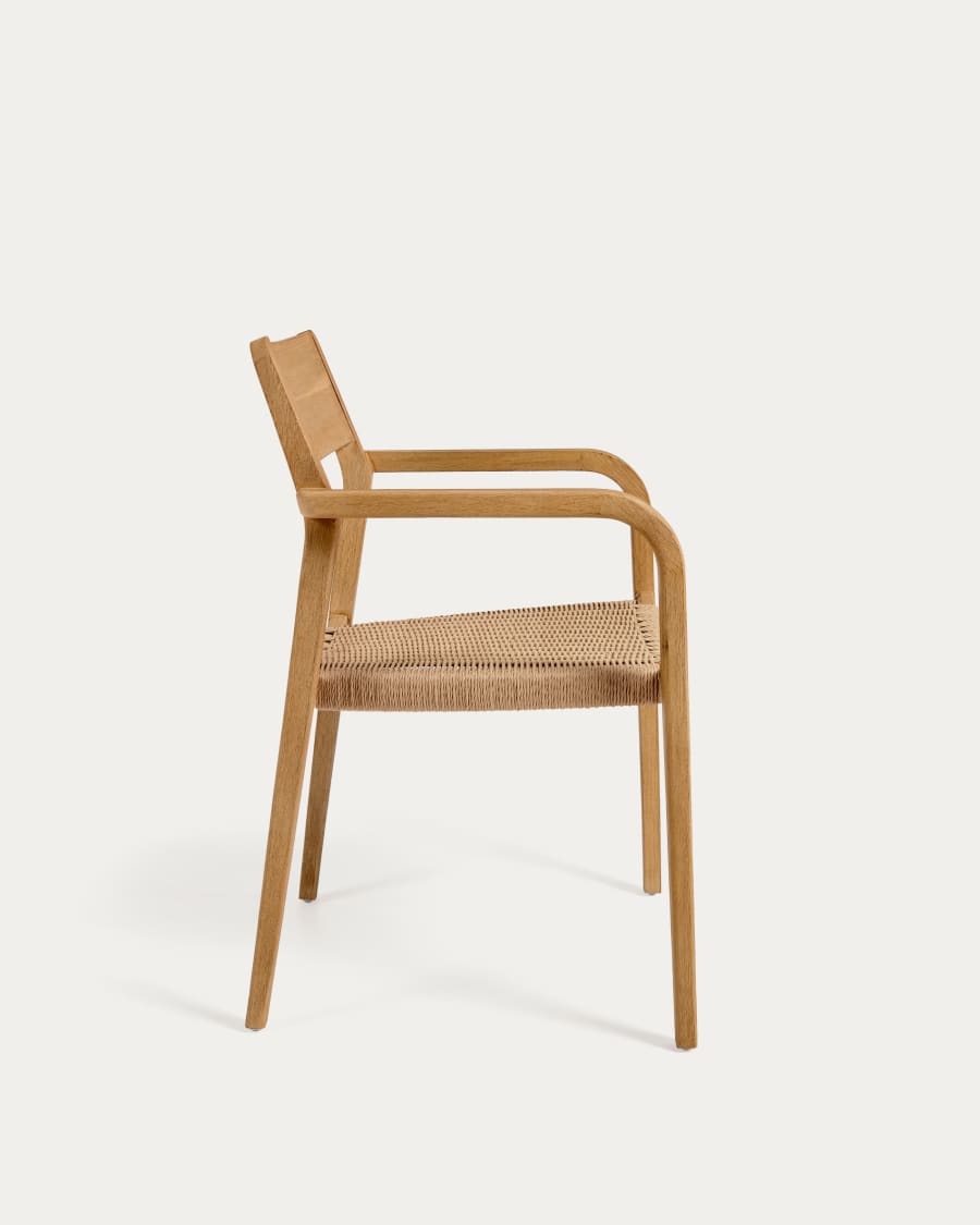 Better stoel in massief acaciahout en natuurlijk papieren koord