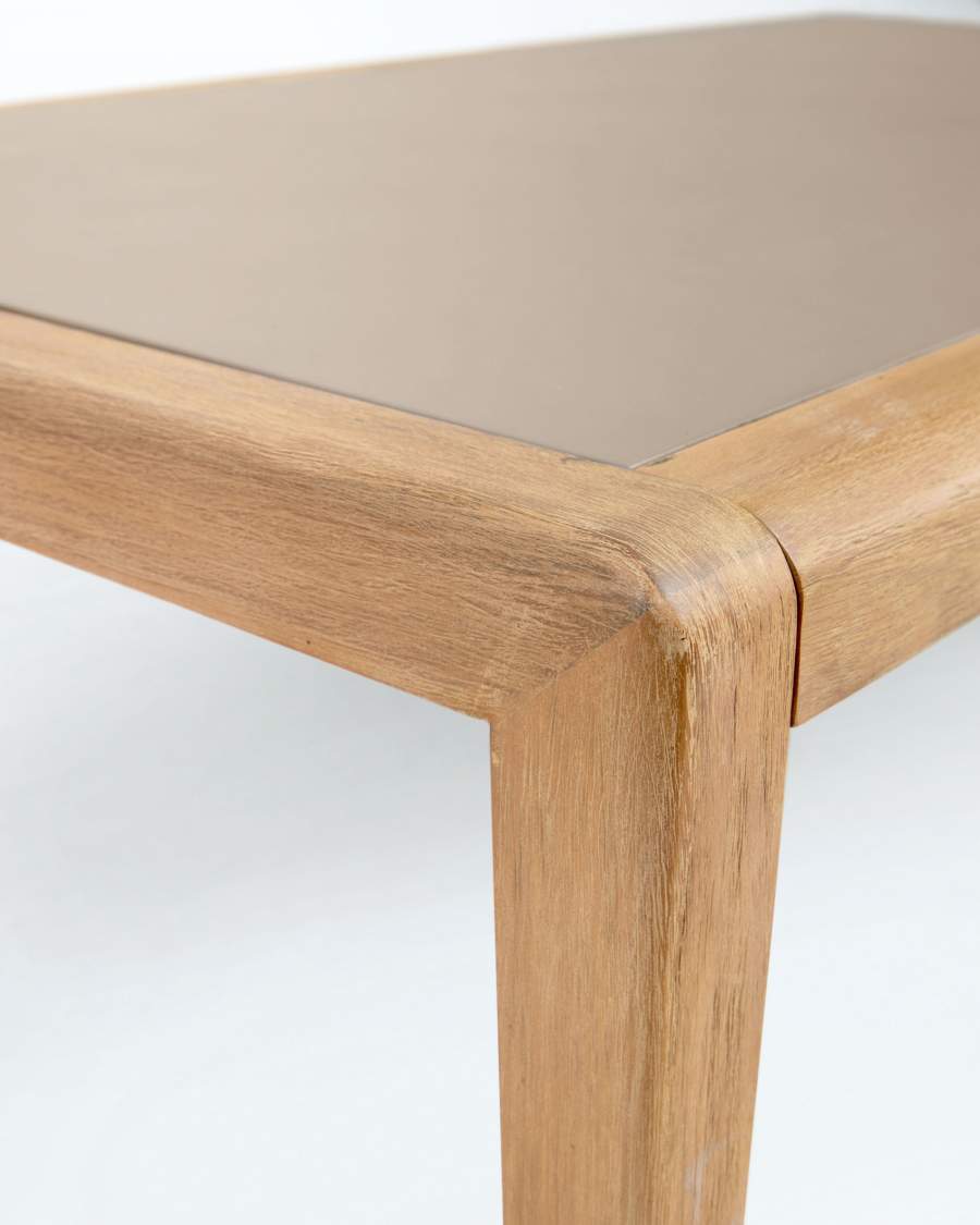 Better table in polycement and solid acacia wood 160 x 90 cm FSC 100%