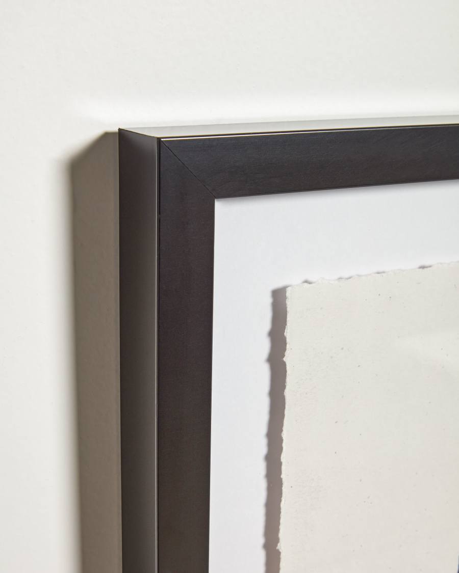 Quadro Anaisa bianco a righe verticali nere 30 x 40 cm