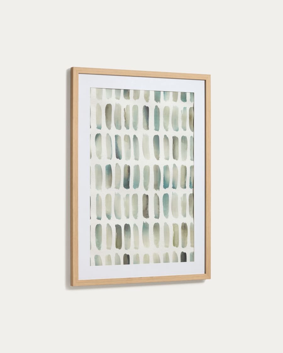 Briseida painting with green rectangles, 50 x 70 cm