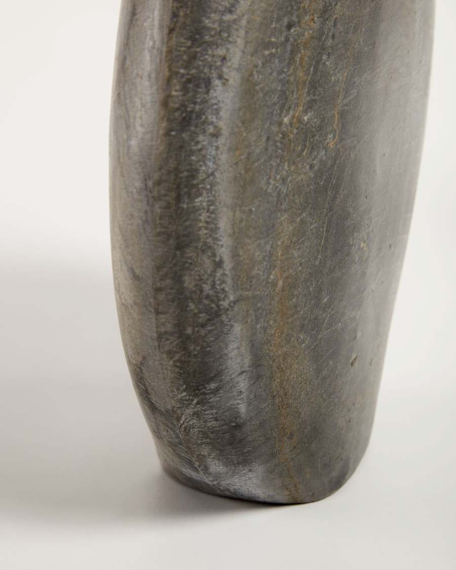 Vase petit format Tovah en marbre gris 24 cm