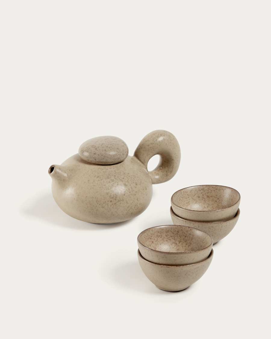 Tersilia tea set in brown ceramic