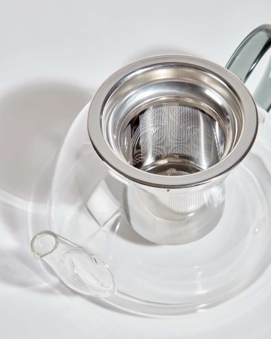 Τσαγιέρα Eulalia, διάφανο και γκρι γυαλί