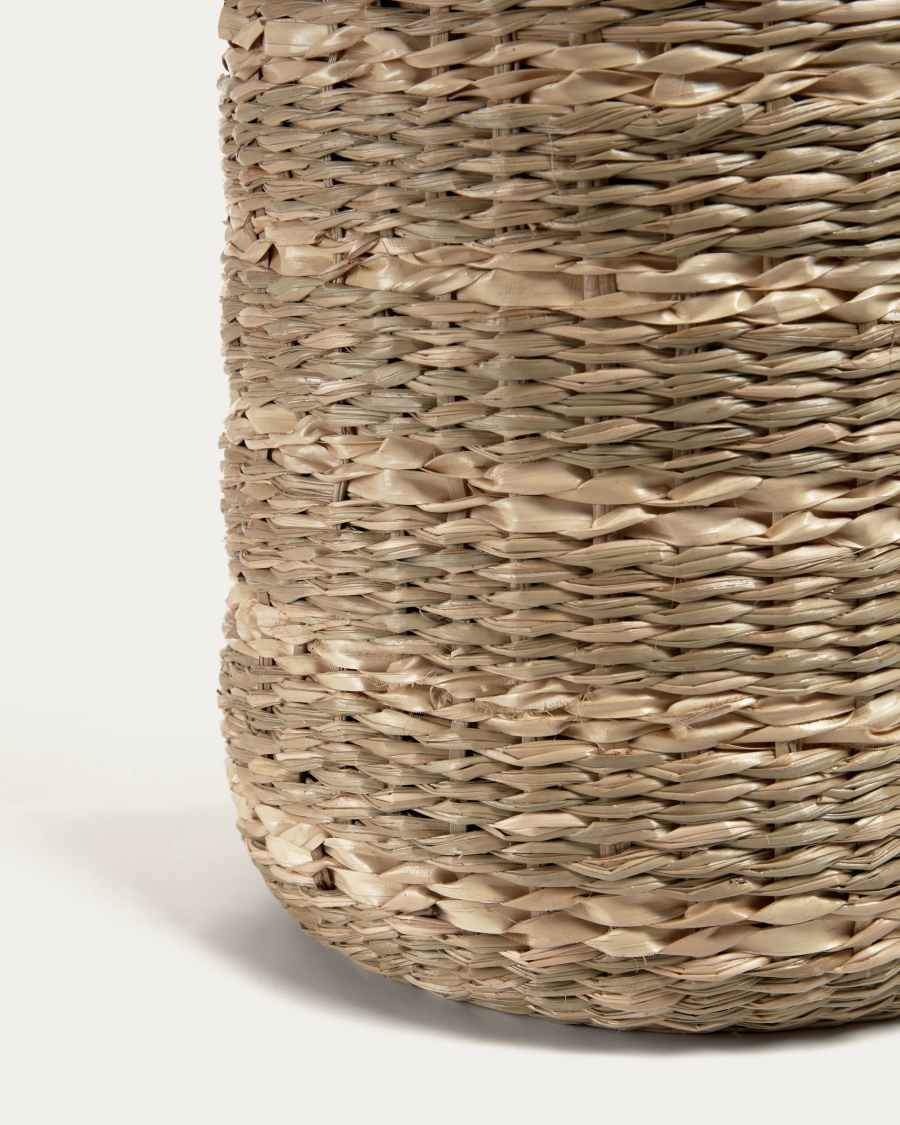 Umma large bamboo vase, with natural fibres and a natural finish