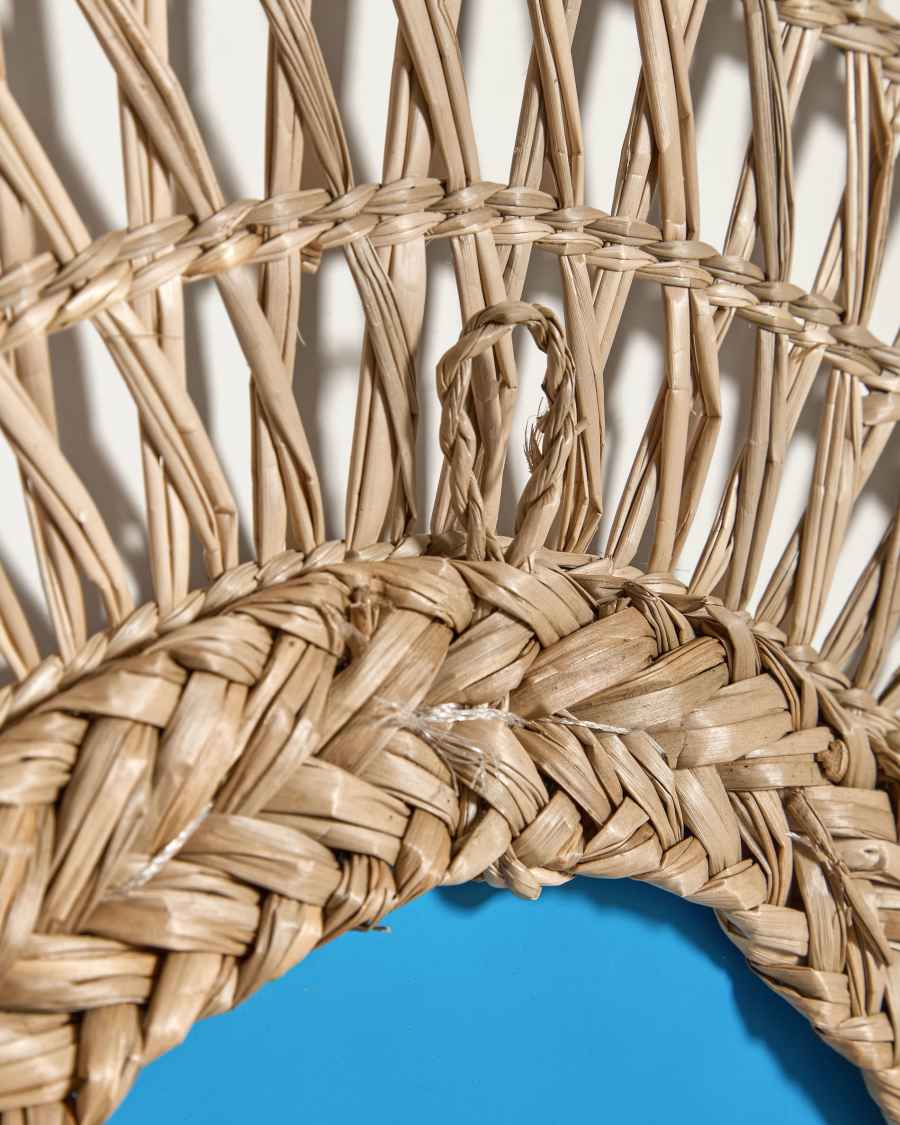 Verenade Spiegel aus Naturfasern mit natürlichem und weißem Finish Ø 60 cm