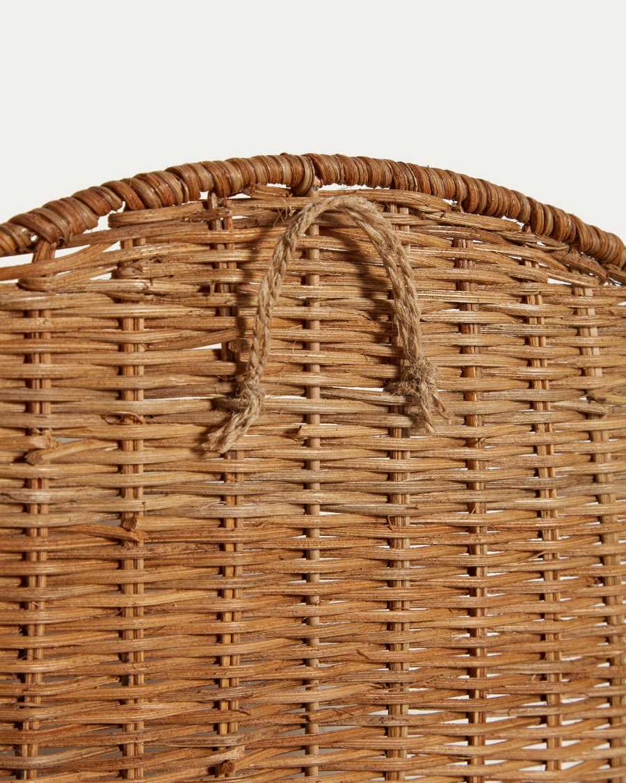 Waira ratan hanging wall basket with a natural finish