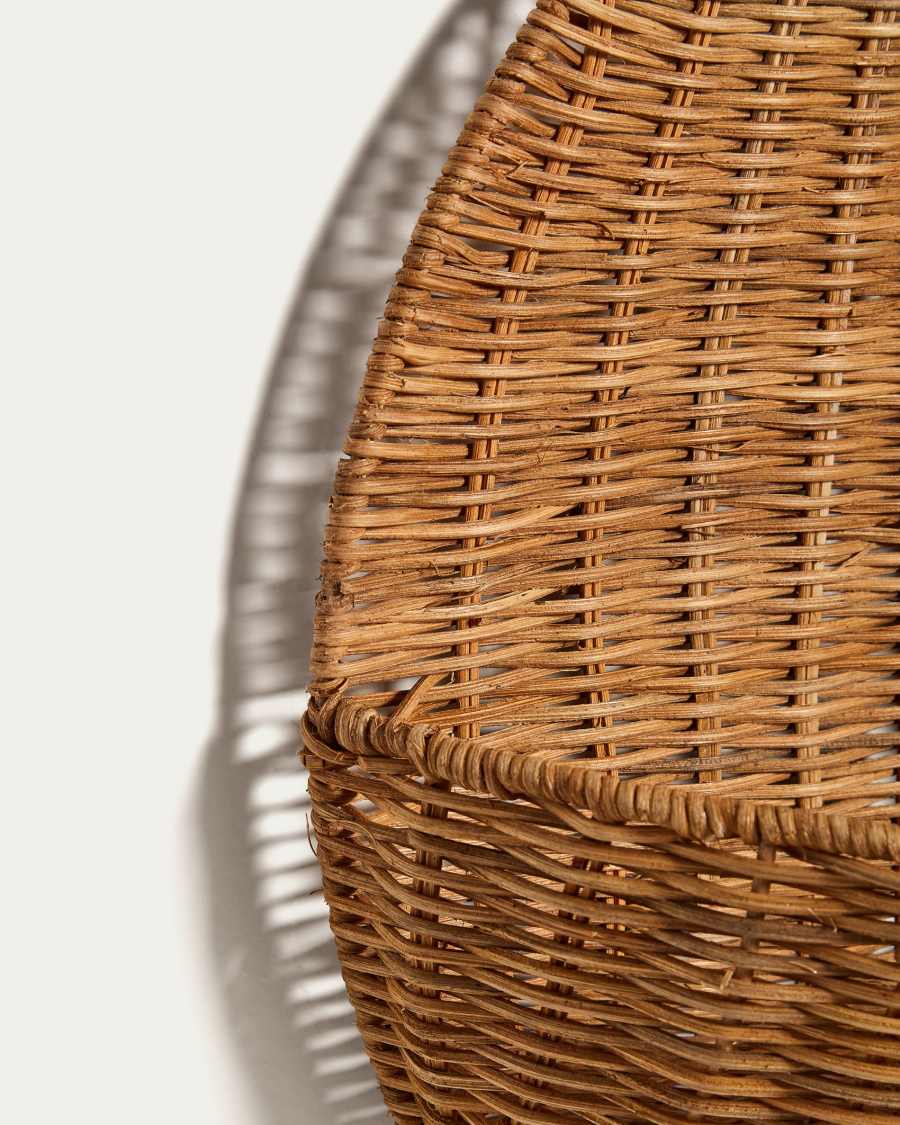 Waira ratan hanging wall basket with a natural finish