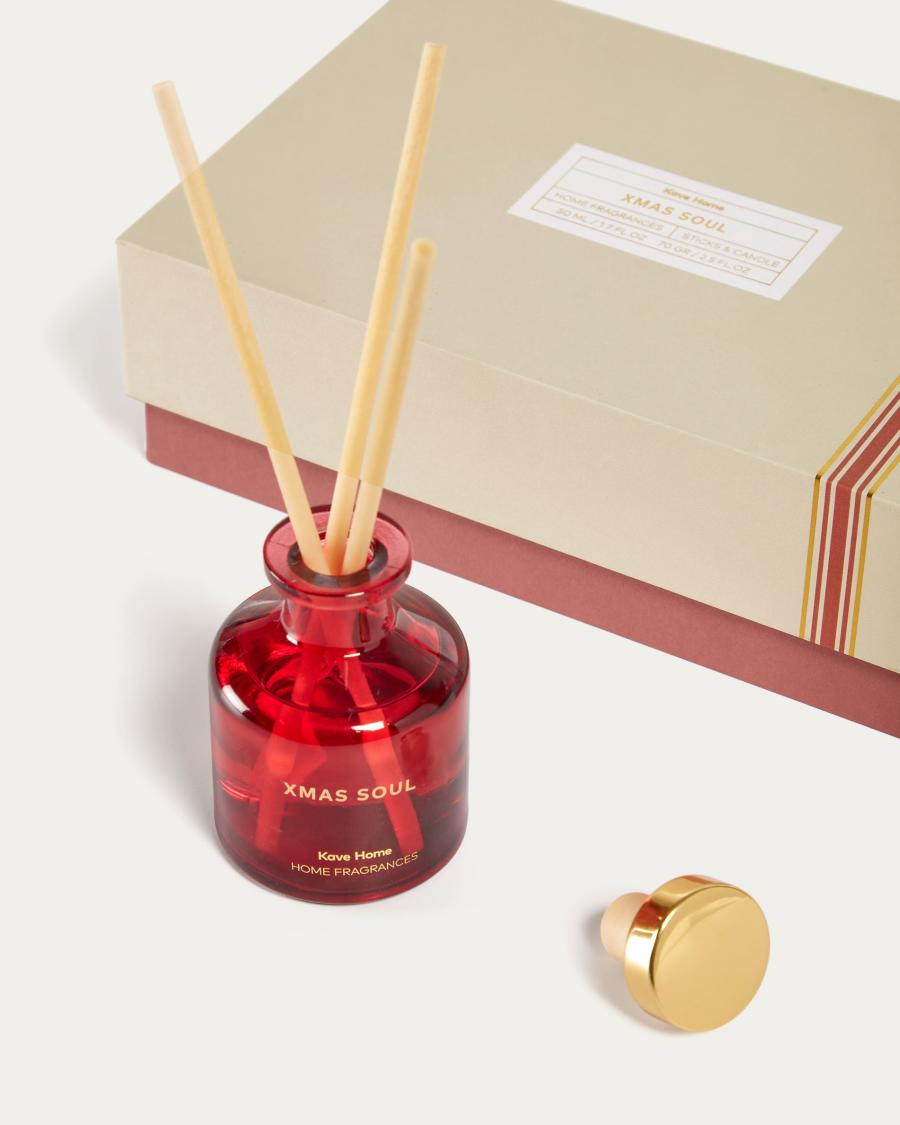 Xmas Soul set of 50 ml fragrance diffuser with sticks and 70 g aromatic candle