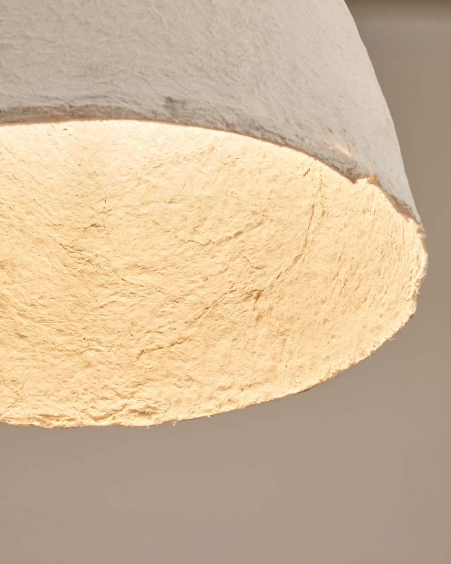 Cumbia ceiling lampshade made from white cotton maché Ø 30 cm
