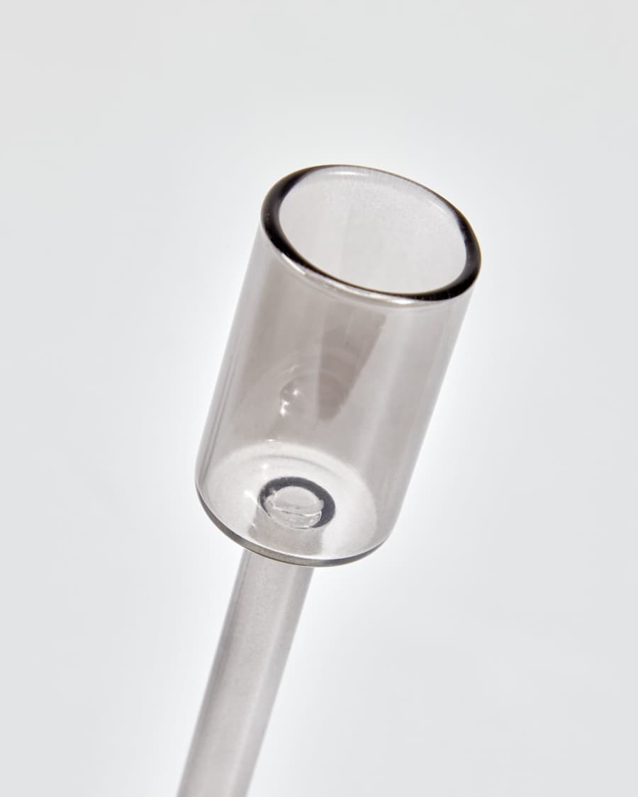 Zulma small candle holder made from black glass