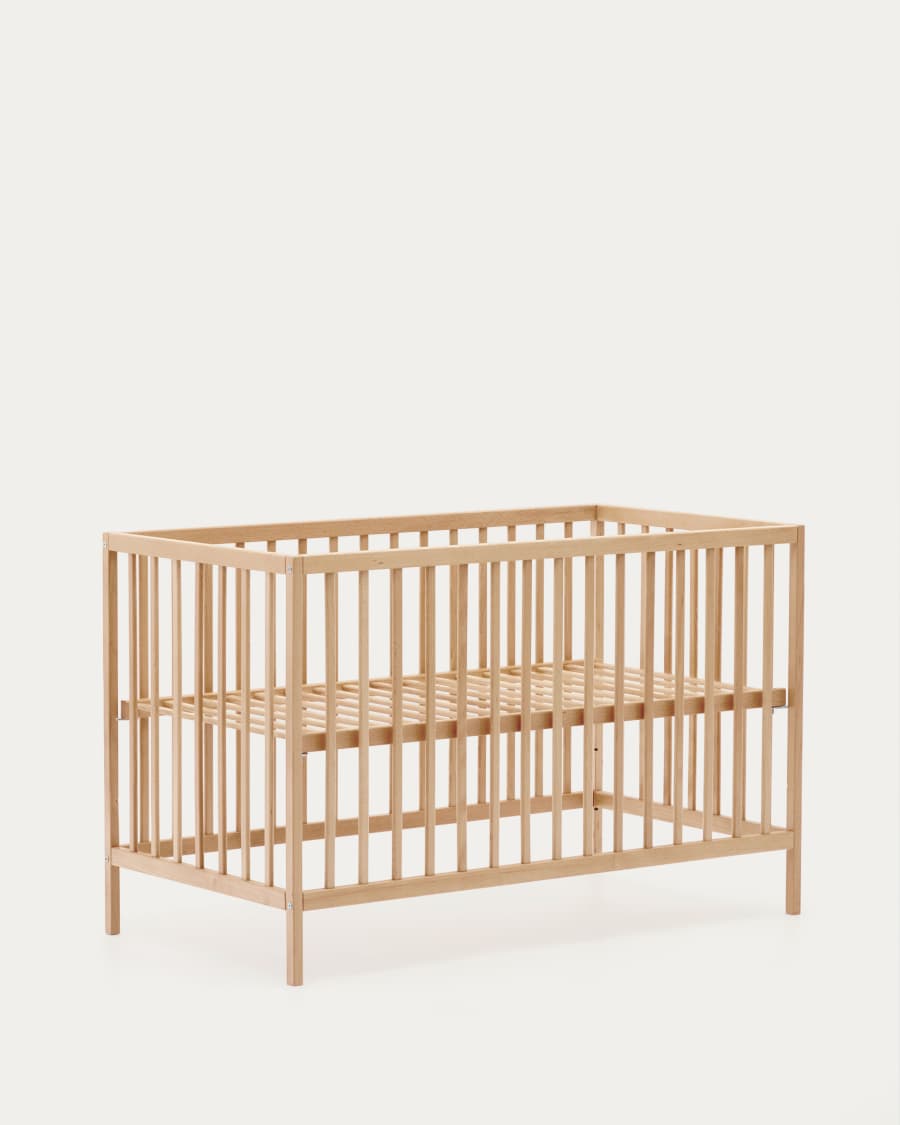 Gitterbett Shantal aus massiver Buche mit natürlichem Finish 60 x 120 cm