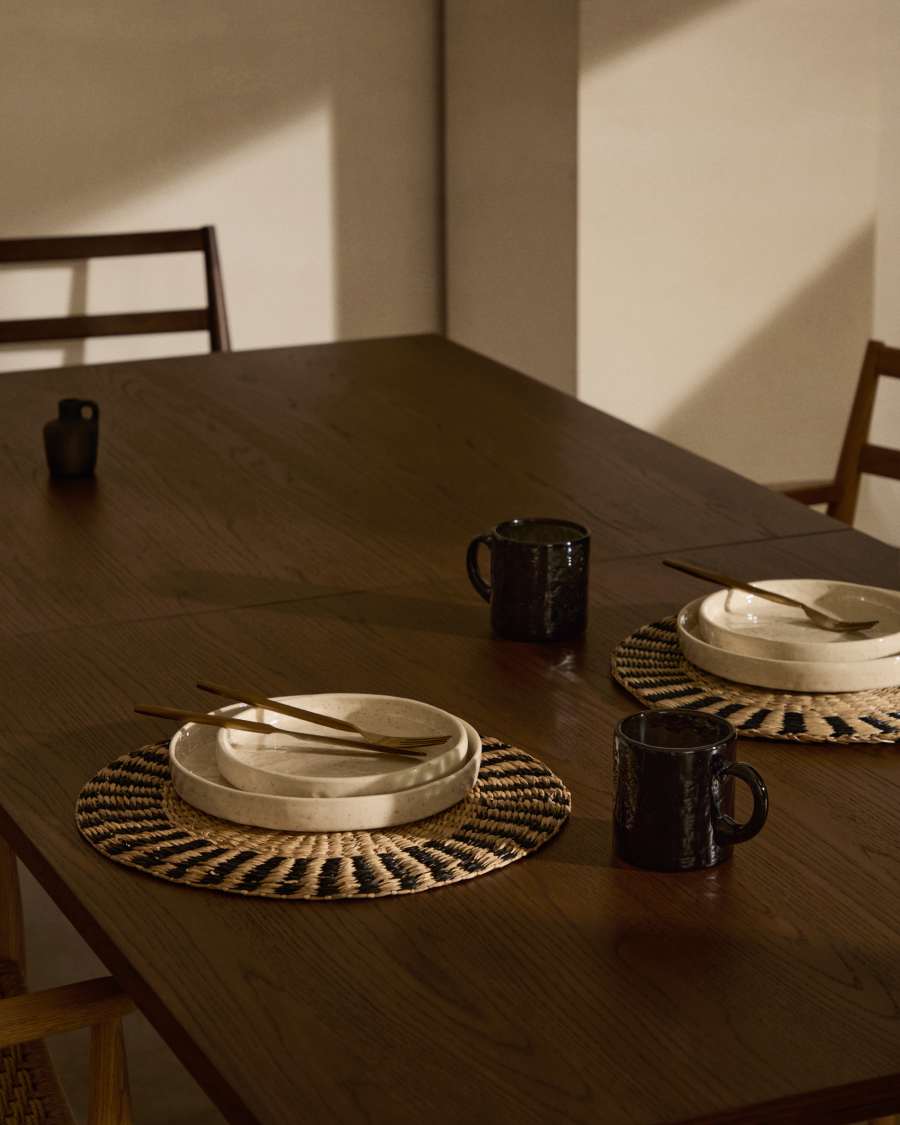 Set Randa di 2 tovagliette individuali in fibre naturali con finitura naturale e in nero Ø 35 cm