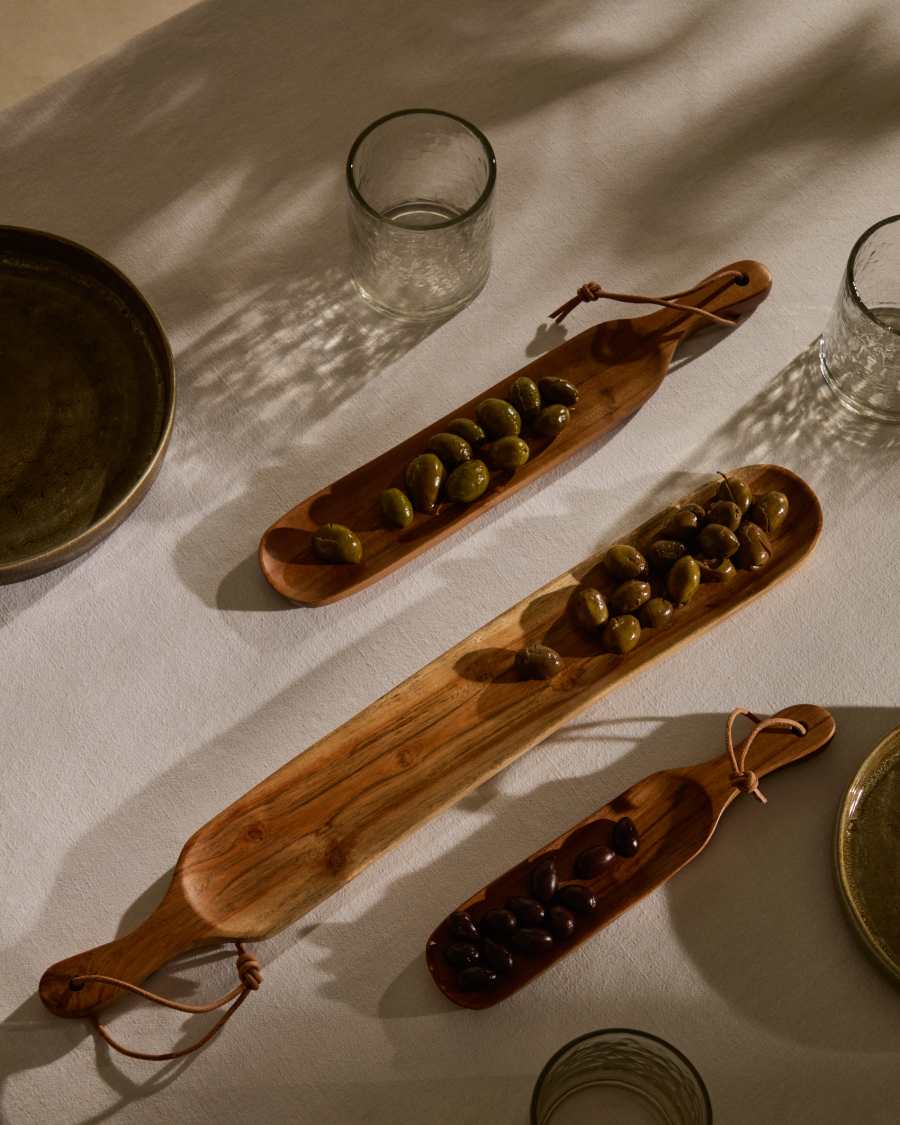 Selvira set of 3 acacia wood serving boards