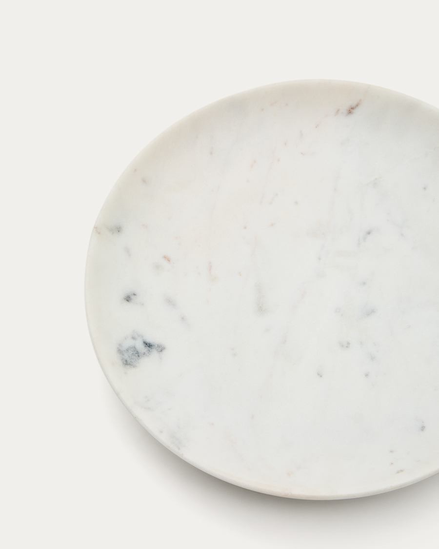 Ecin medium-sized, white marble serving plate