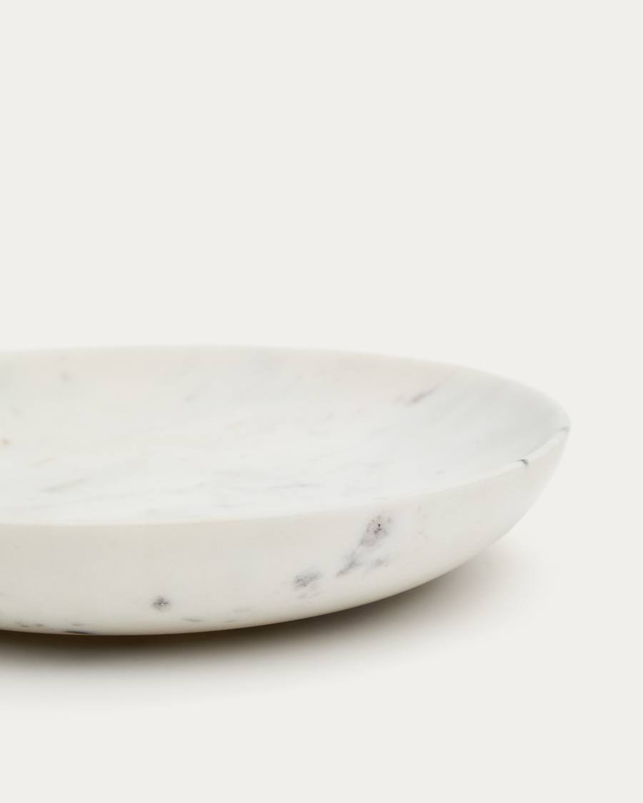 Ecin medium-sized, white marble serving plate