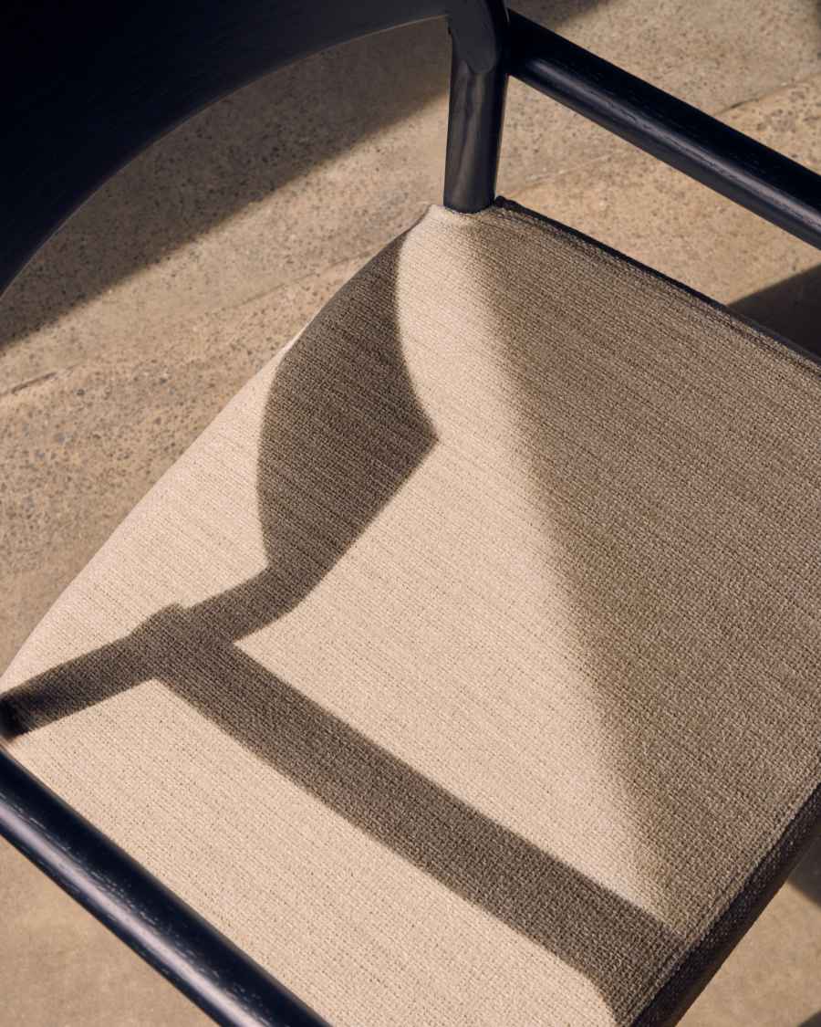 Falconera chair with a removable cover in solid oak wood with black finish FSC Mix Credit