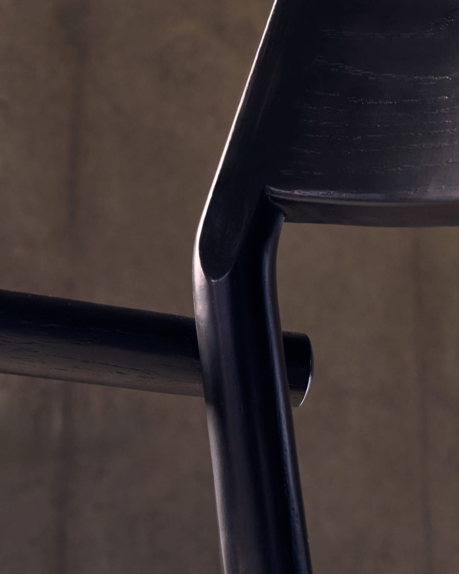 Falconera chair with a removable cover in solid oak wood with black finish FSC Mix Credit