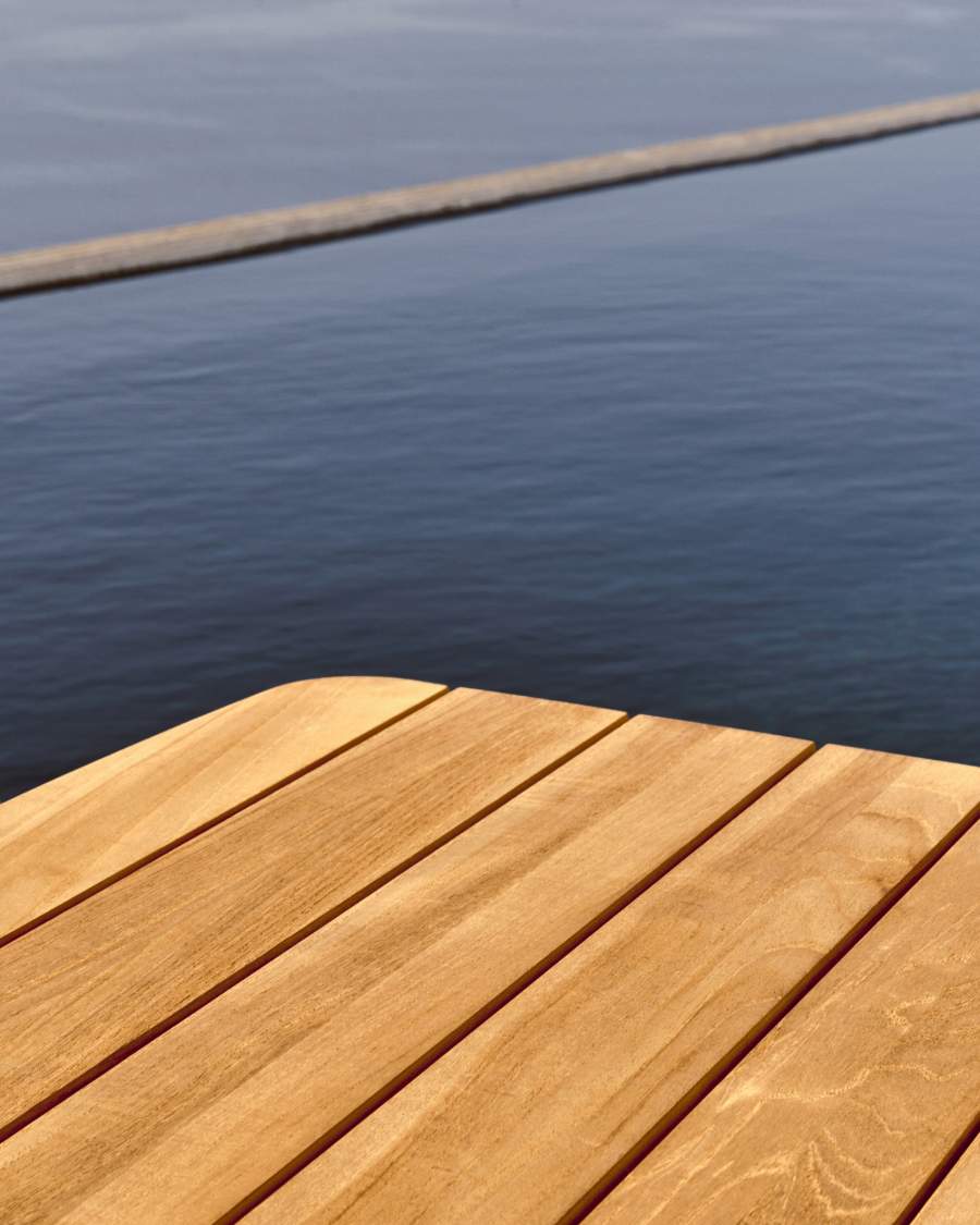 Tavolino da salotto Tirant in legno massiccio di teak FSC 100% 140 x 70 cm