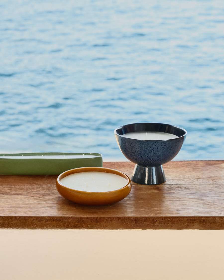 Sapira Ceramic Candle in Blue Ø 20 cm