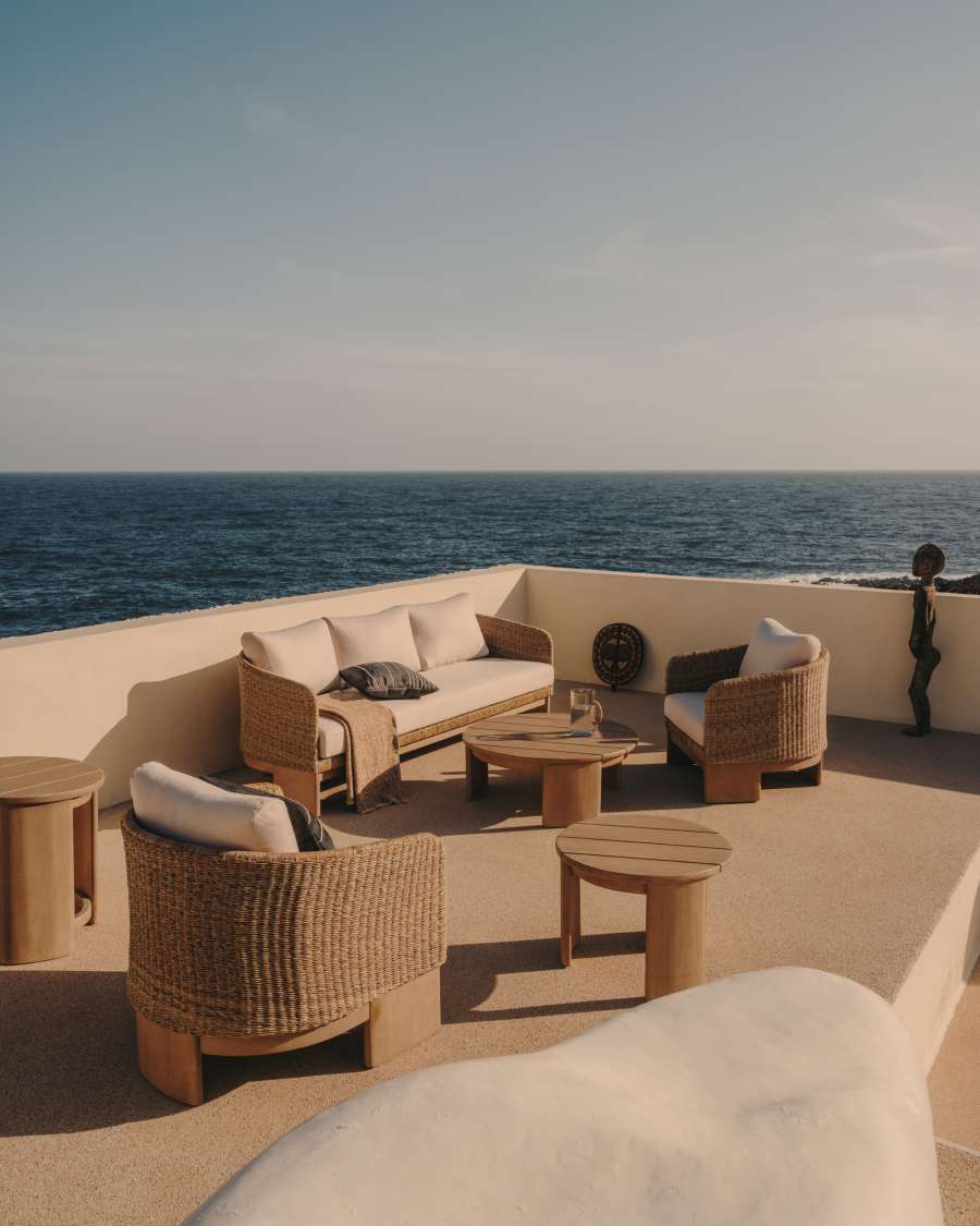 Xoriguer Sessel aus synthetischem Rattan und massivem Eukalyptusholz FSC 100%