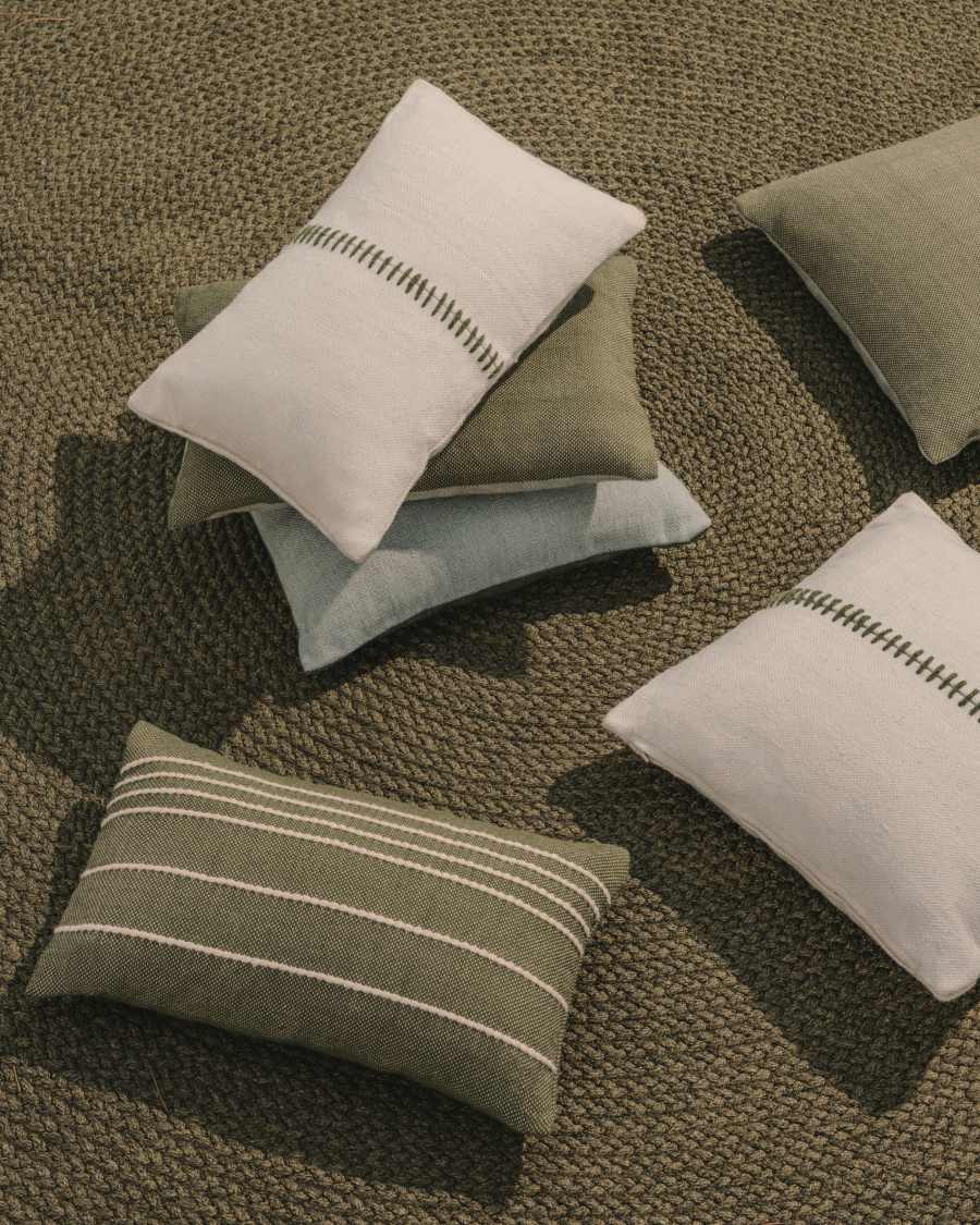 Housse de coussin Polp 100% PET vert à rayures 30 x 50 cm