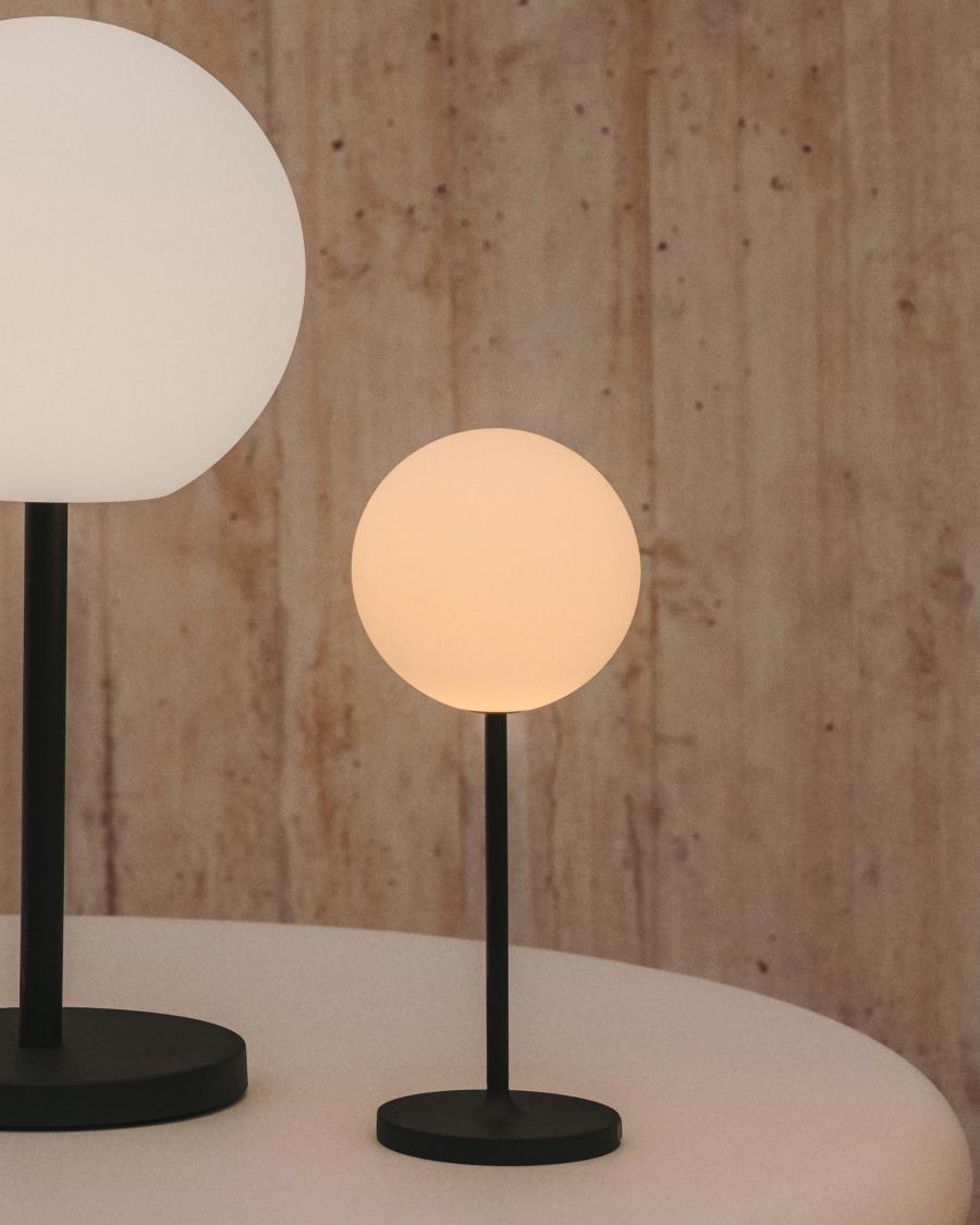 Outdoor Tischlampe Dinesh Aluminium in Schwarz 40 cm