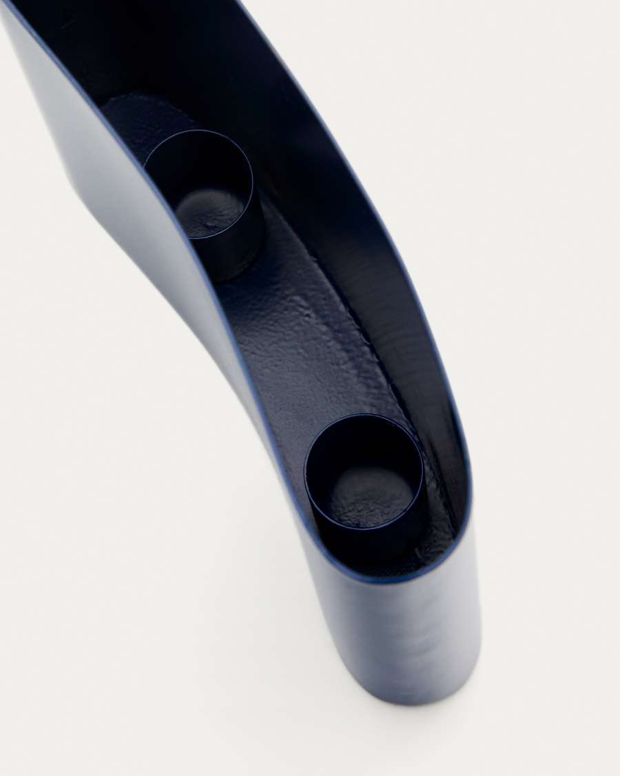 Kerzenhalter Mistra aus blauem Eisen