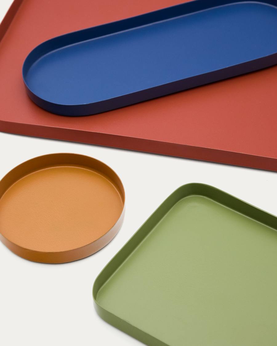 Ensemble de plateaux Mistra en métal multicolore