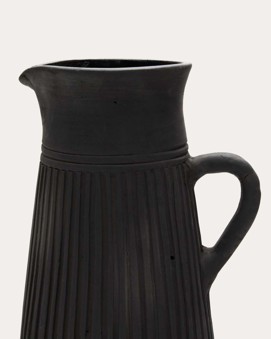 Menre terracotta vase in a black finish, 34 cm
