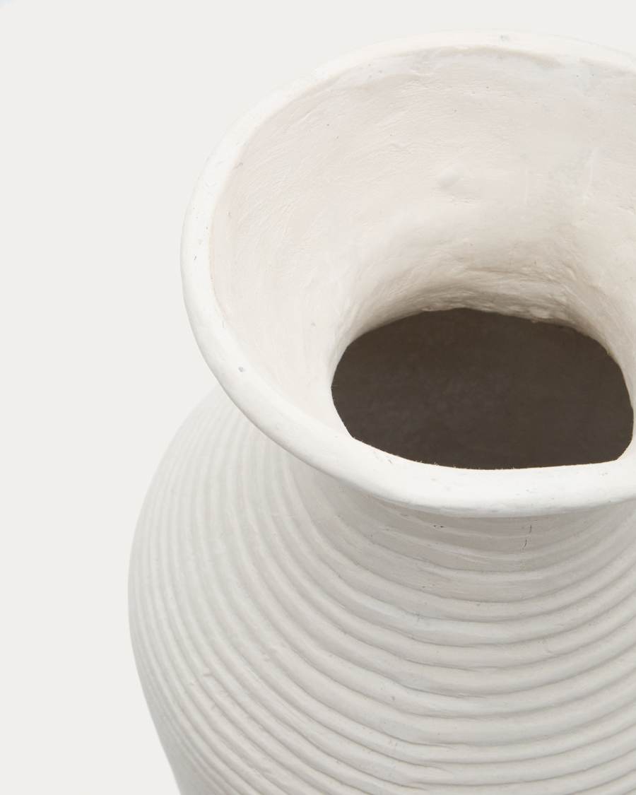 Pria white, papier mâché vase, 72 cm